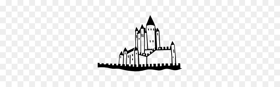 Castle With Wall Wall Decal, Architecture, Fortress, Church, Cathedral Png Image