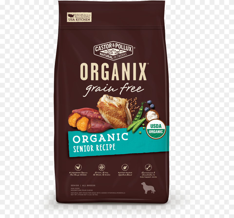 Castor And Pollux Organix Grain Organic Senior, Advertisement, Bread, Food, Lunch Free Png Download