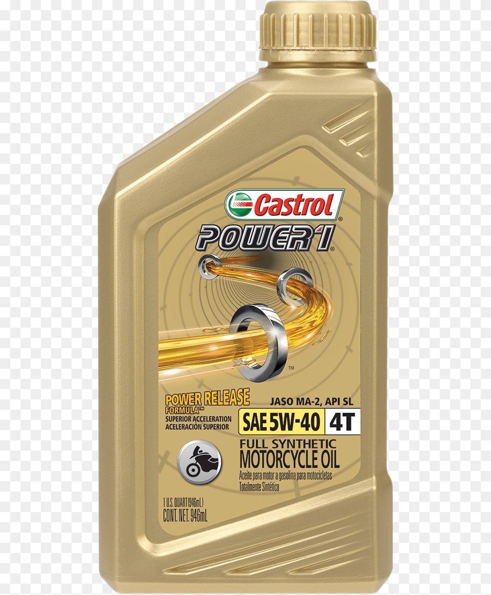 Castrol Oil Power1 4t 5w40 Qt Castrol Power 1, Bottle, Cosmetics, Perfume, Food Free Transparent Png