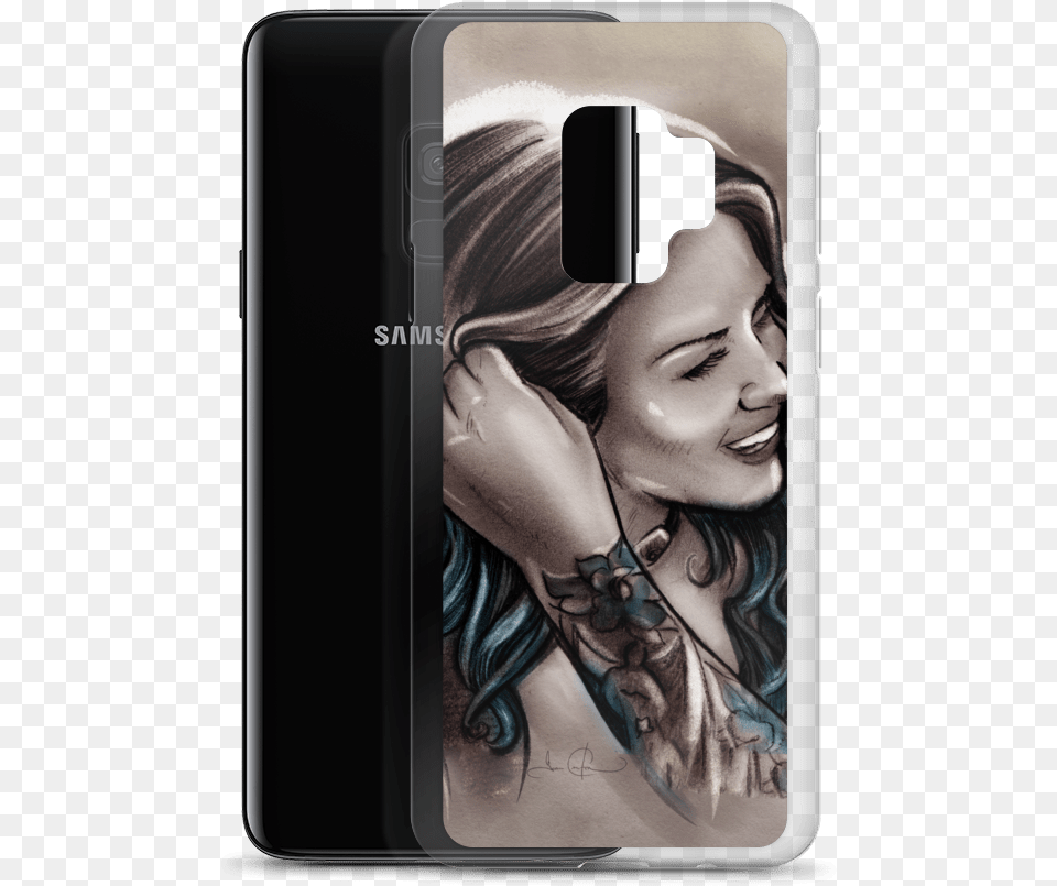 Casual Blue Hair Amp Tattoo Girl Samsung Case Mobile Phone, Skin, Person, Adult, Woman Free Png