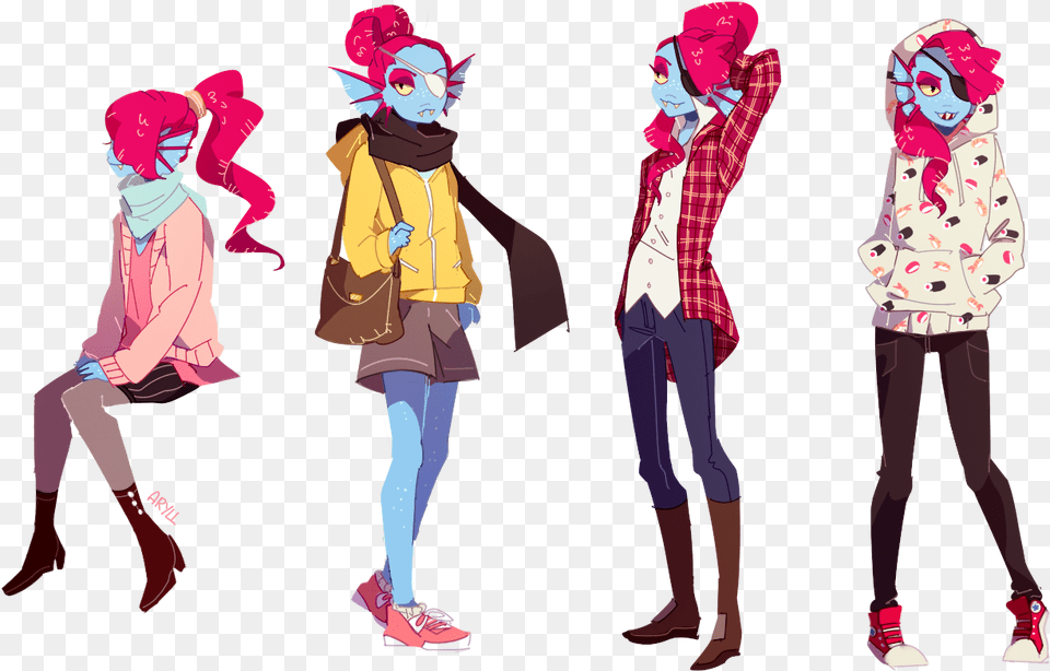 Casual Fish Fashion With Undyne Fucking Love Ketchup, Female, Person, Girl, Child Free Png