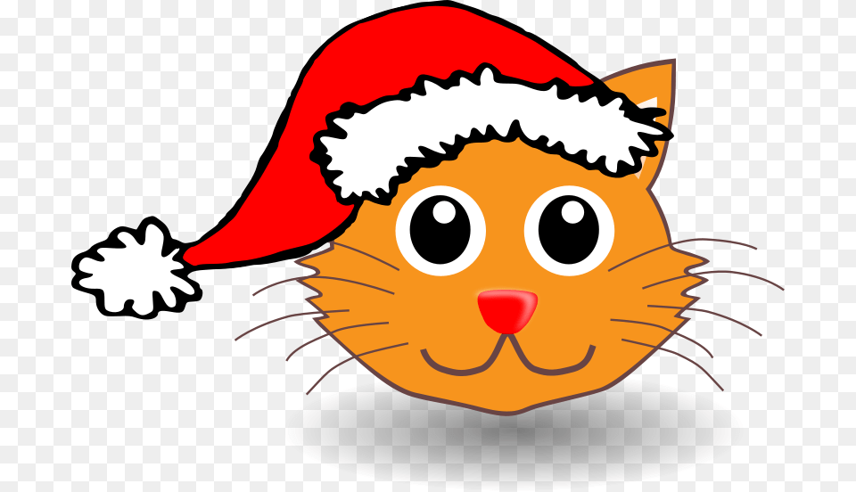 Cat 001 Face Cartoon With Santa Hat, Baby, Person Free Png Download