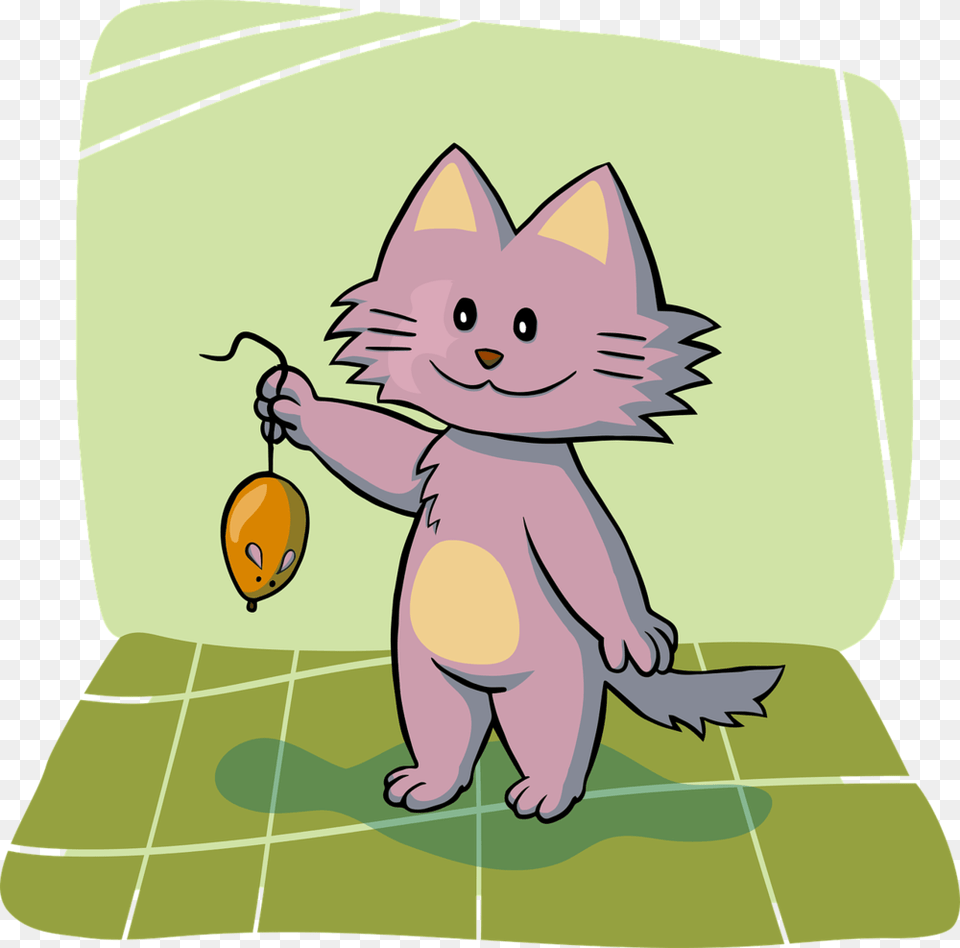 Cat 1280 Cute Cartoon Cat Catching Mouse, Animal, Mammal, Pet, Cutlery Free Png Download