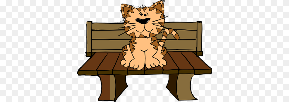 Cat Bench, Furniture, Person Free Png Download
