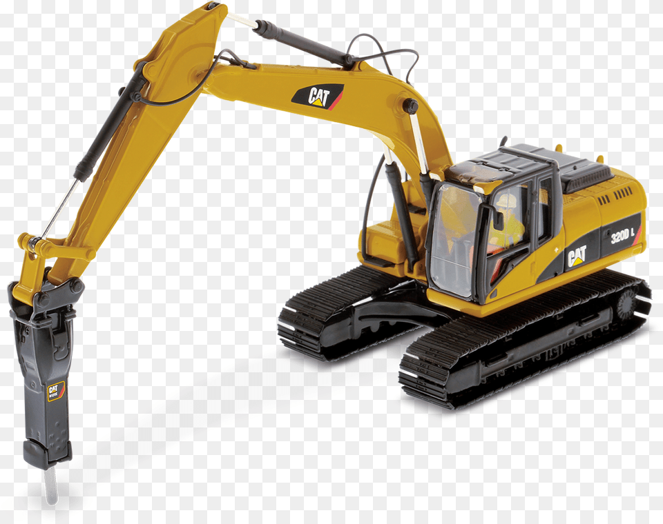 Cat 320d L Hydraulic Excavator With Hammer Cat Excavator, Bulldozer, Machine Png