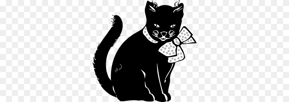 Cat Stencil, Silhouette, Accessories, Formal Wear Png Image