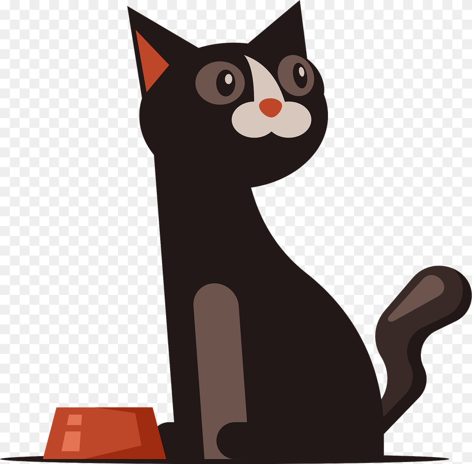 Cat And Cat Food Dish Clipart, Animal, Mammal, Pet, Egyptian Cat Free Png