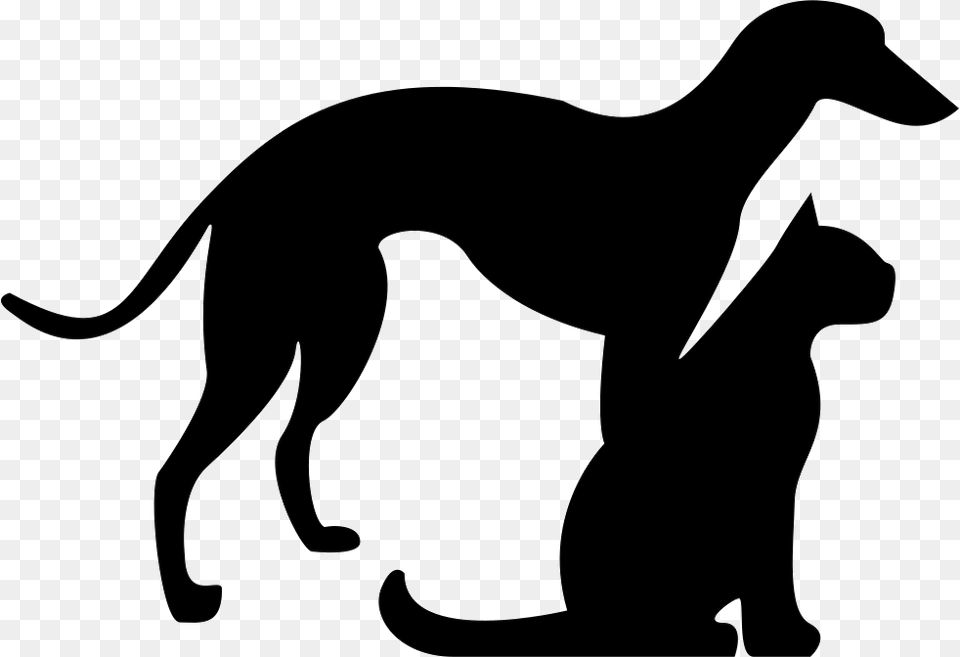 Cat And Dog Black And White Transparent Cat And Dog Black, Silhouette, Stencil, Animal, Kangaroo Png