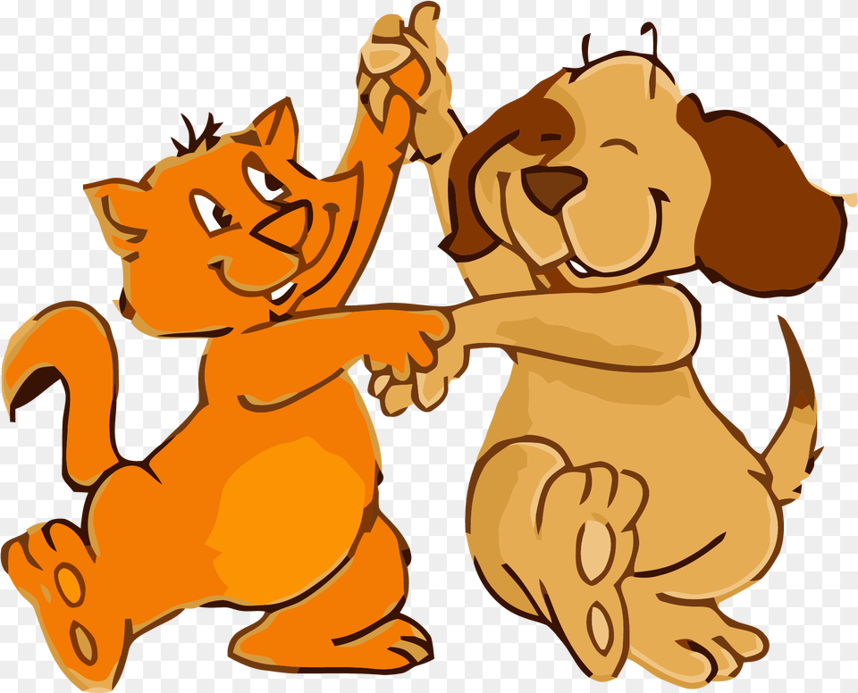 Cat And Dog Dance Clipart Animated Gif Dancing Animals, Animal, Lion, Mammal, Wildlife Free Png