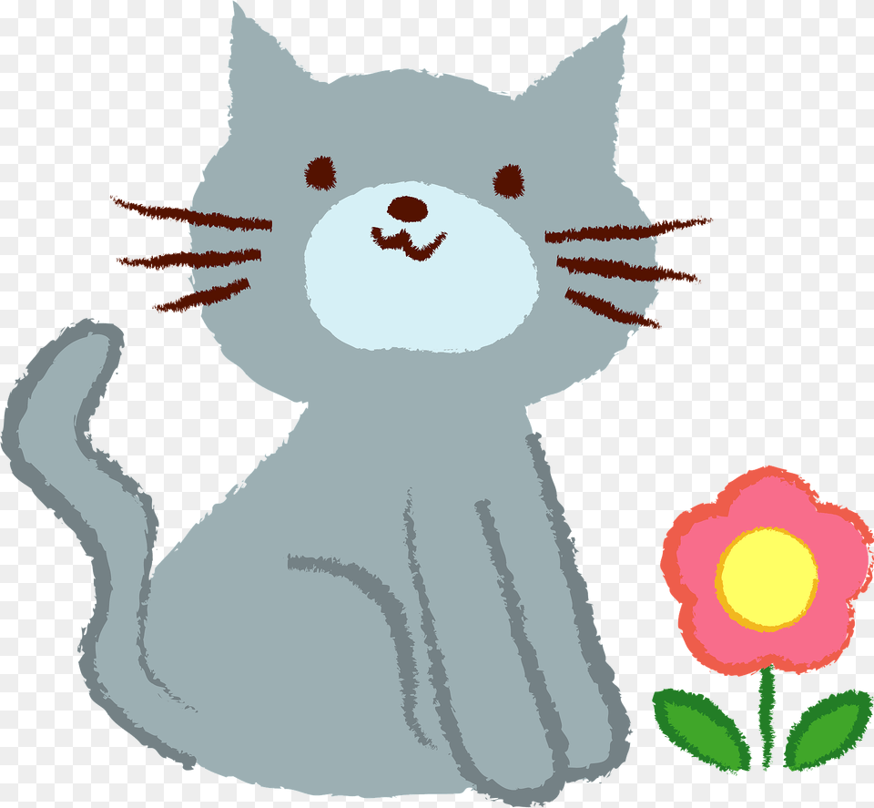 Cat And Flower Clipart, Art, Outdoors, Baby, Person Free Png