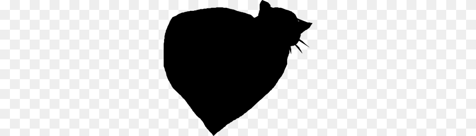 Cat And Heart Clipart For Web, Gray Free Png Download