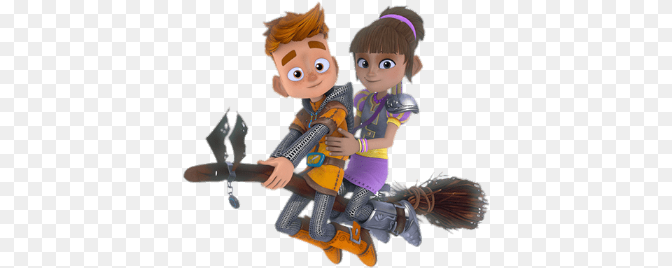 Cat And Jimmy On Flying Broom My Knight And Me Jimmy X Cat, Baby, Person Free Transparent Png