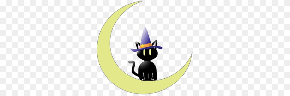 Cat And Moon Clipart, Clothing, Hat, Outdoors, Nature Png
