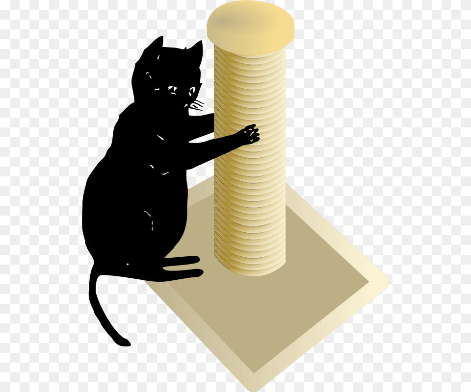 Cat And Scratching Post Free Png Download