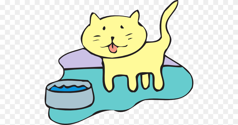 Cat And Water Bowl Clip Art, Animal, Mammal, Rat, Rodent Free Png
