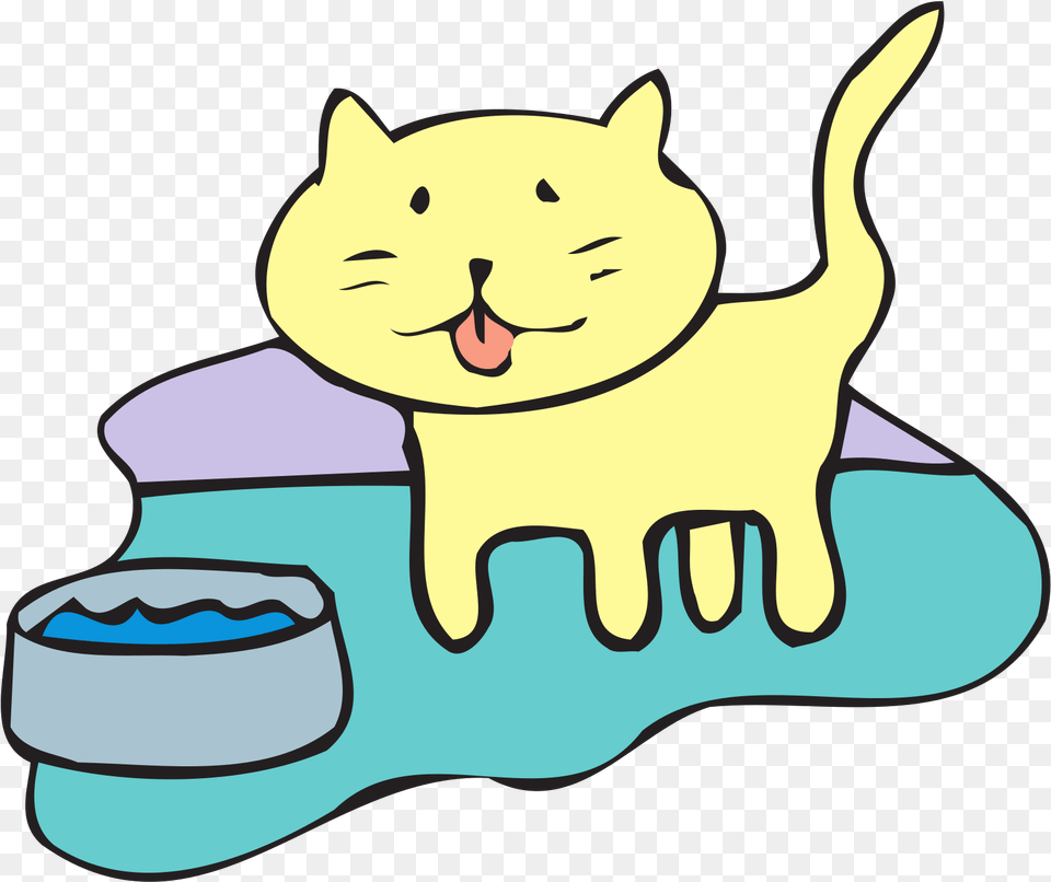 Cat And Water Bowl Clip Art Cat Water Bowl Clip Art, Animal, Pet Free Transparent Png