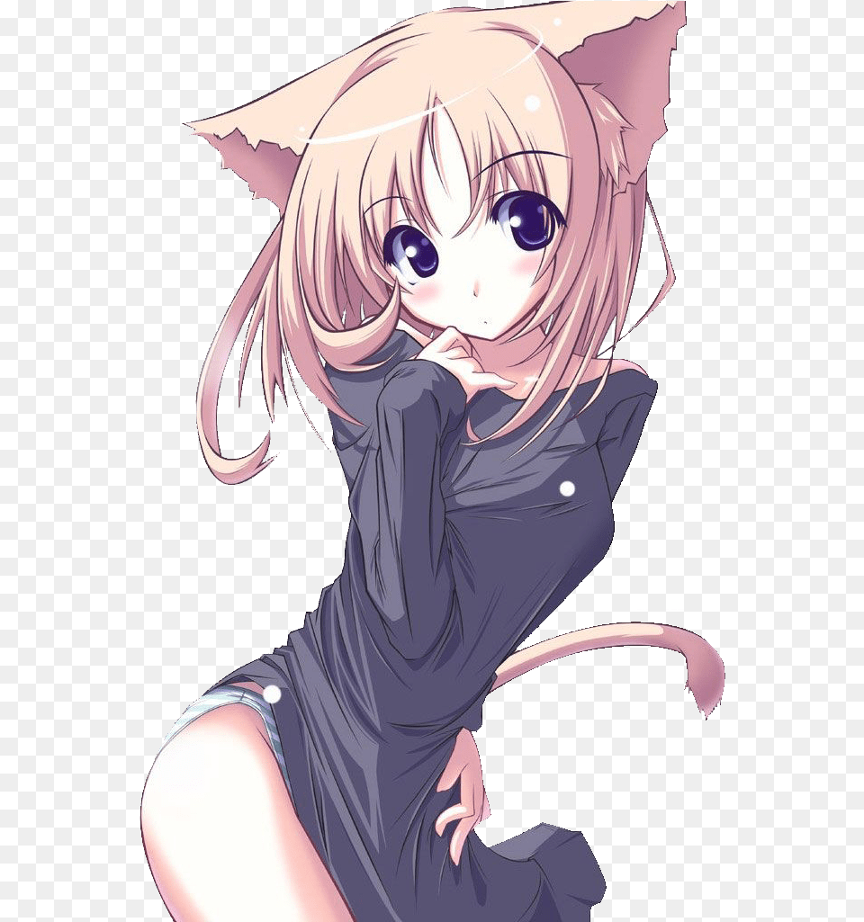 Cat Anime Girl Adult, Publication, Person, Female Free Png Download