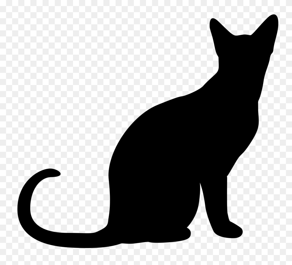Cat Black And White Clip Art, Gray Free Png