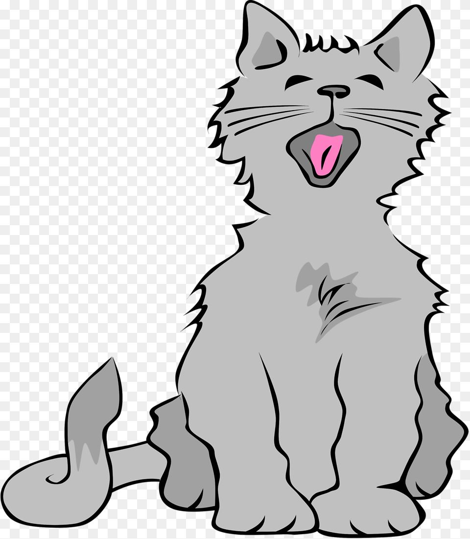 Cat Black And White Clip Art Images, Baby, Body Part, Mouth, Person Free Png Download