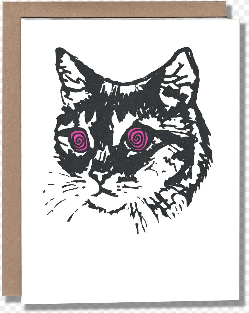Cat Black And White Illustration, Art, Drawing, Animal, Mammal Free Png Download