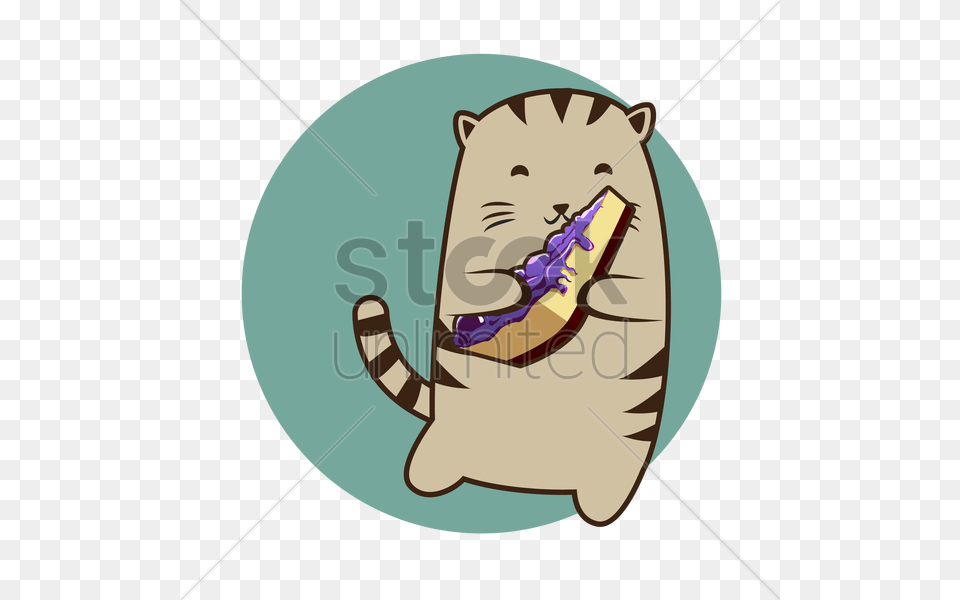Cat Cartoon Holding Blueberry Cheese Cake Slice Vector Image, Animal, Bear, Mammal, Wildlife Free Png Download