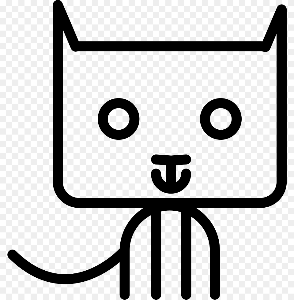 Cat Cartoon Sitting Outline Felinos Contorno, Stencil, Blackboard, Device, Grass Free Transparent Png