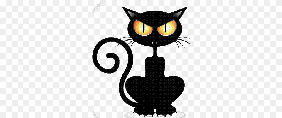 Cat Chat Katze Gif Halloween Black Anime Animated Chat Noir Gif Anim, Animal, Mammal, Pet, Black Cat Png Image