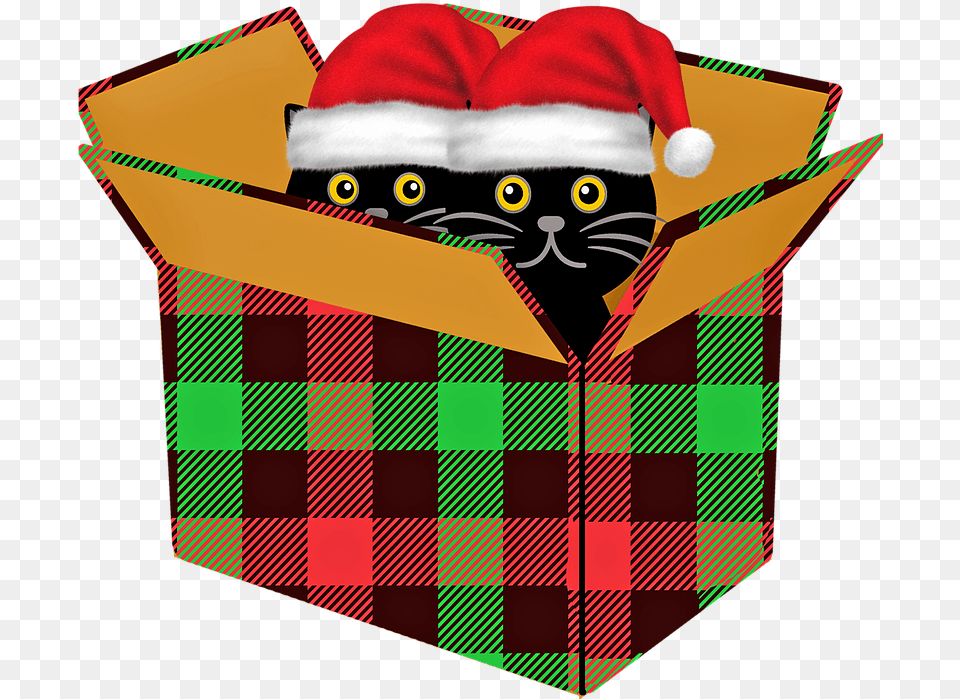 Cat Christmas Gift Image On Pixabay Clip Art, Box Free Transparent Png