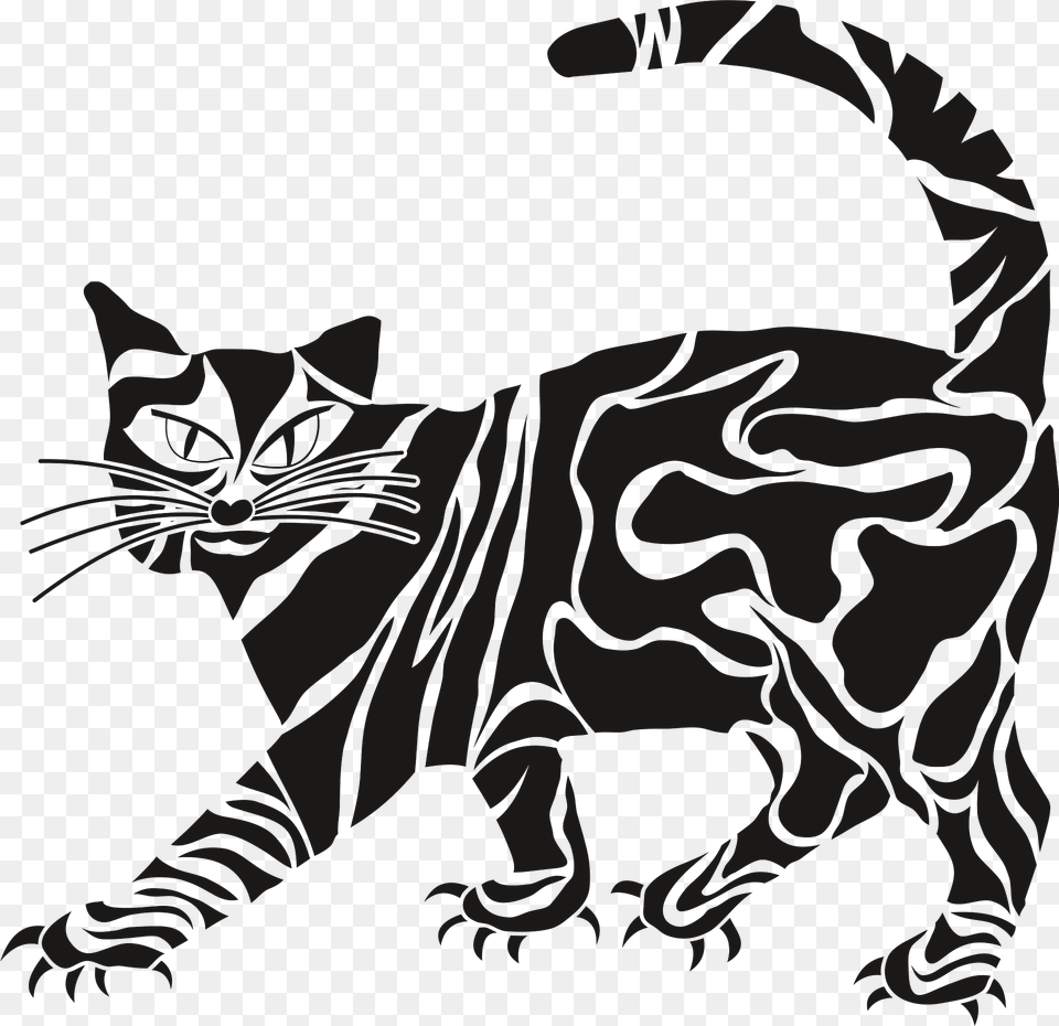 Cat Clipart, Stencil, Animal, Mammal, Panther Png