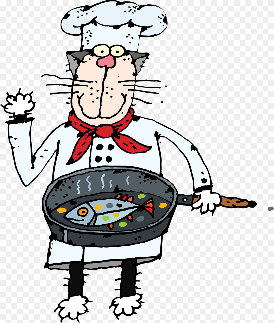 Cat Clipart, Cooking Pan, Cookware, Baby, Person Free Png