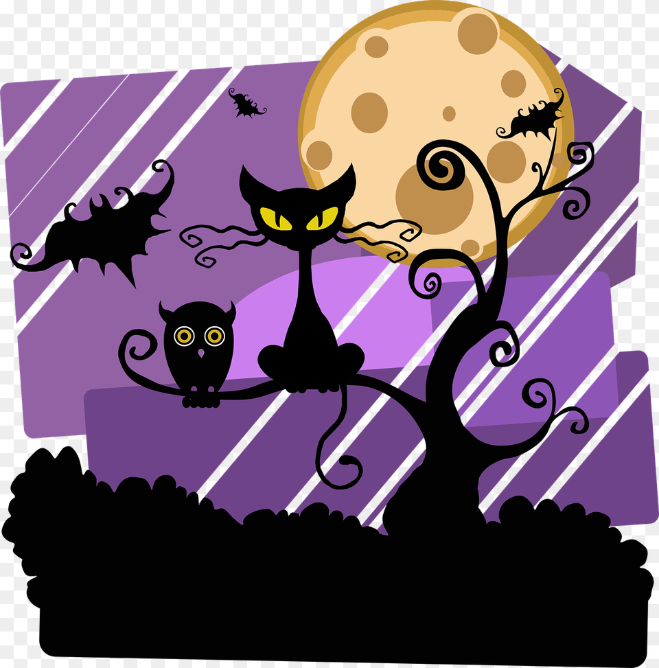 Cat Clipart Horror Imagenes De Halloween Para, Purple, Baby, Person, Art Png