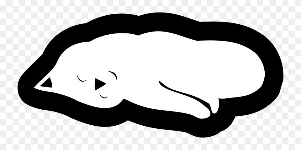 Cat Computer Icons Cartoon Line Art Sleep, Stencil, Silhouette, Animal, Fish Free Png Download