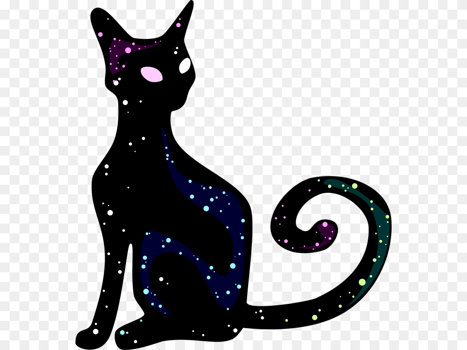 Cat Cosmos Black Animal Starry Sky Silhouette Illustration, Art, Graphics, Paper, Outdoors Free Transparent Png