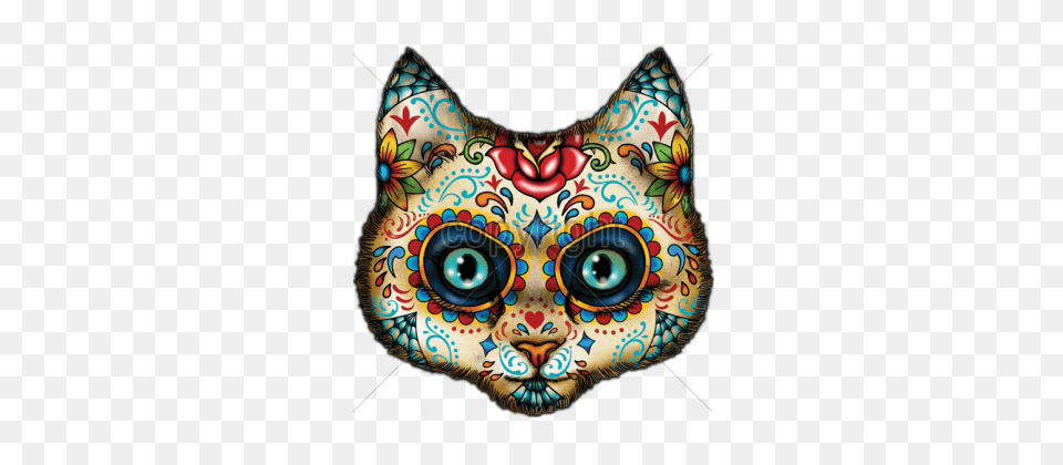 Cat Dia De Los Muertos, Pattern, Animal, Mammal, Pet Png Image