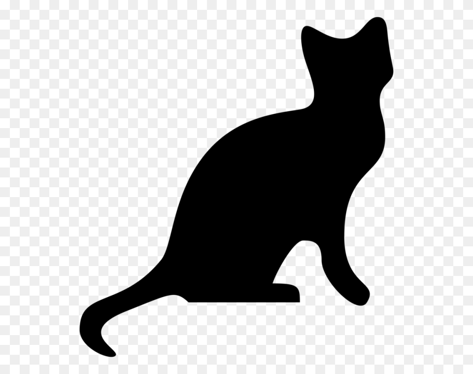 Cat Dog Silhouette Clip Art, Gray Free Png