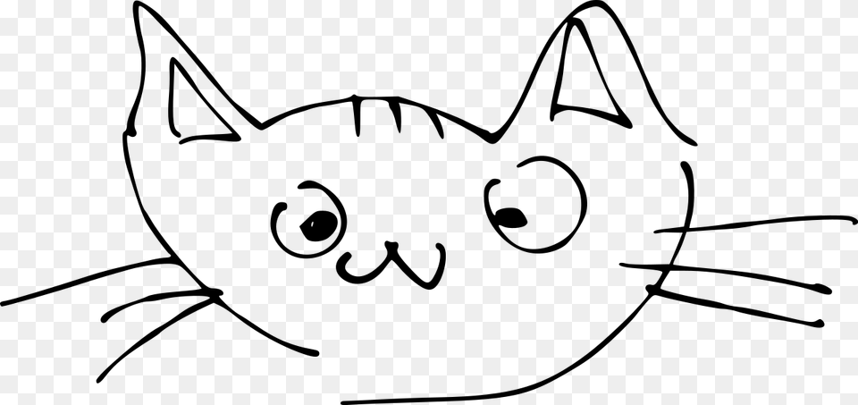 Cat Doodle Art, Gray Free Png