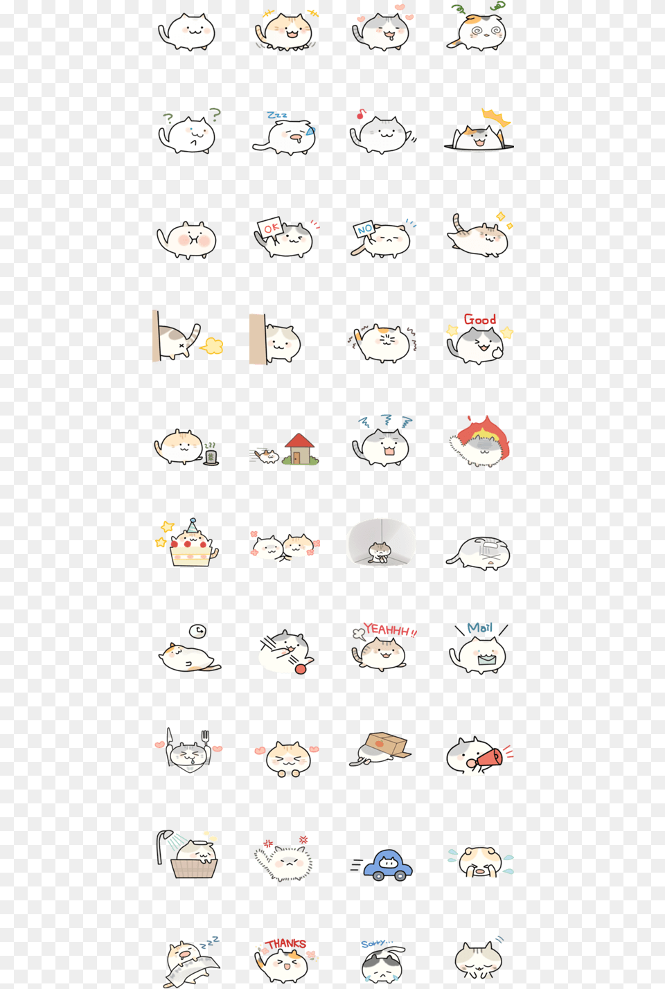Cat Doodle Cat Character Cat Stickers Emoticon Sticker, Face, Head, Person Free Png Download