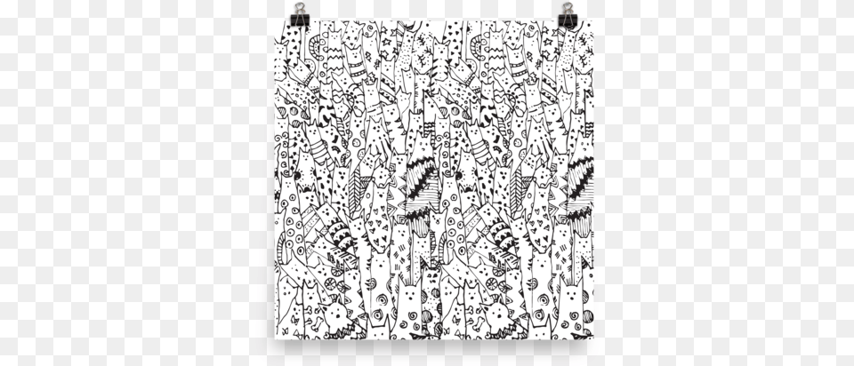 Cat Doodle Poster Cat Doodles Wall Tapestry Small 51quot X 60quot By Kate, Art, Drawing Png Image