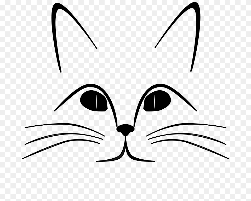 Cat Drawing Outline, Silhouette, Cutlery, Fork, Lighting Free Png Download