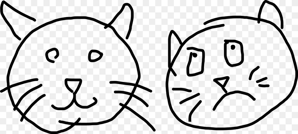 Cat Drawing Snout Animal Cat Children Drawing, Gray Free Transparent Png