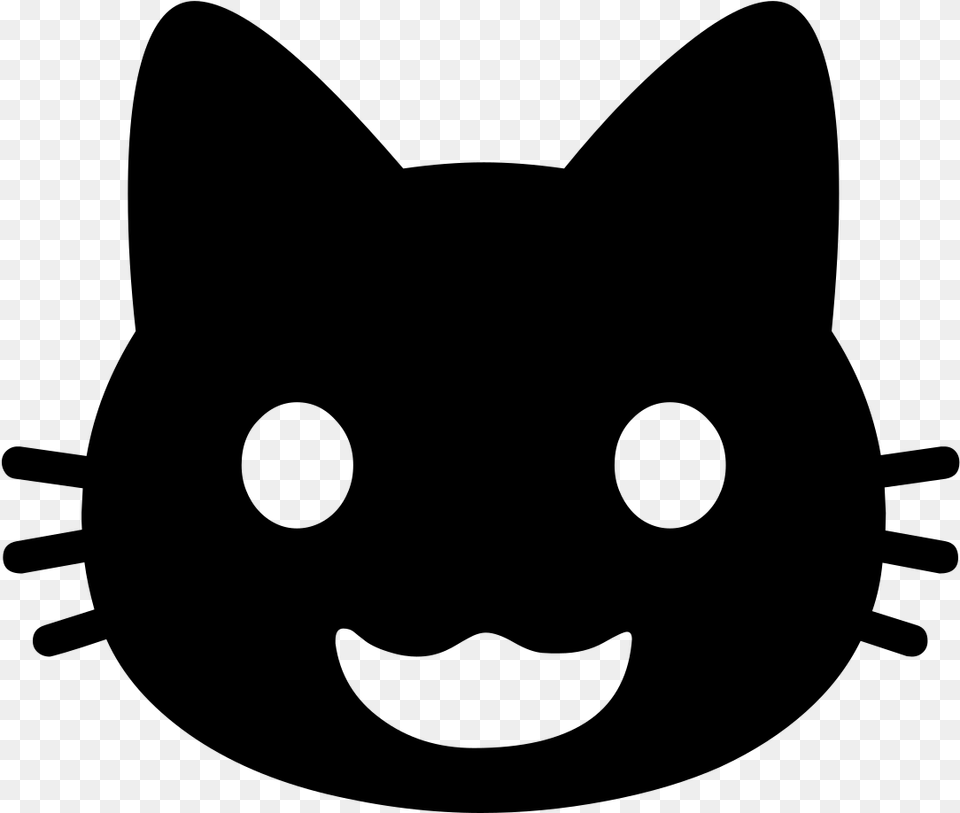 Cat Emoji Black And White, Gray Free Transparent Png