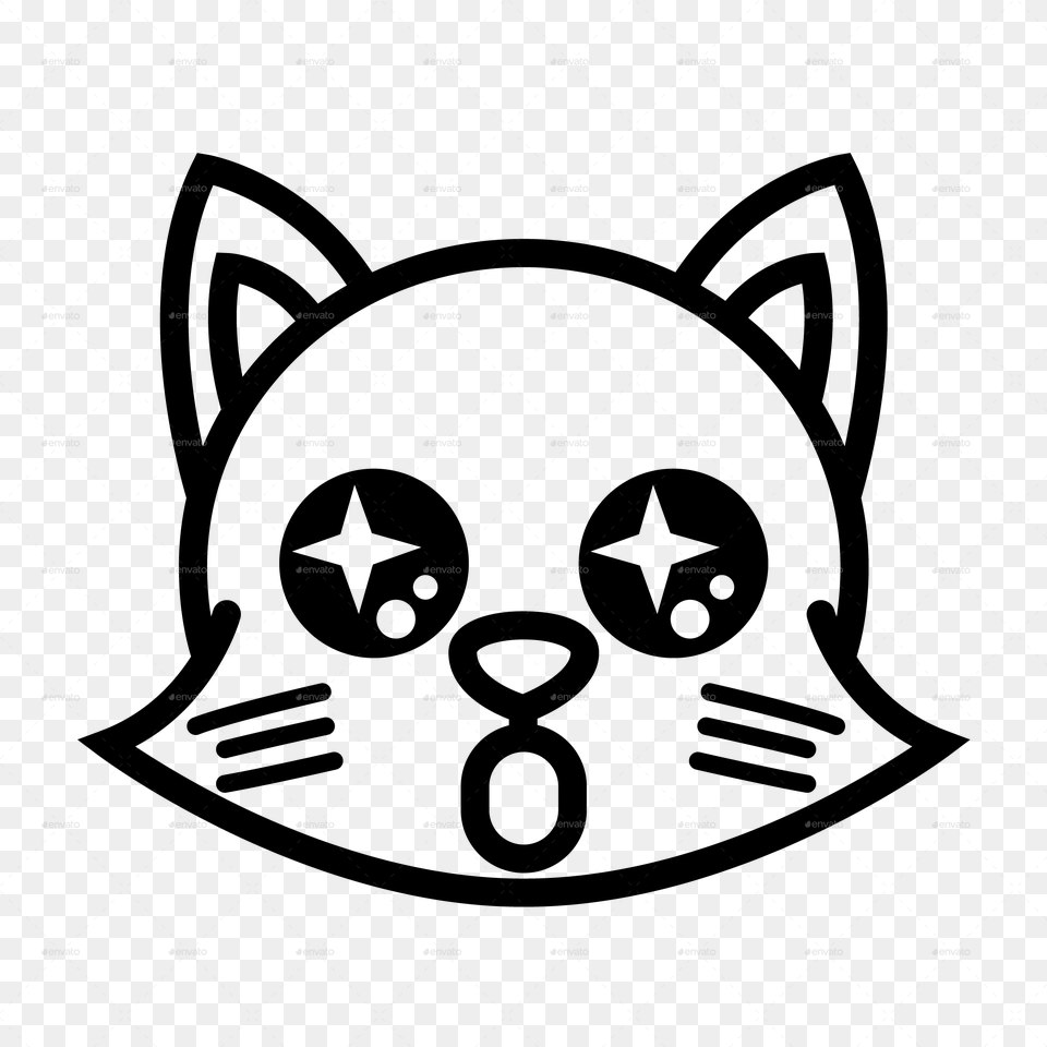 Cat Emoji Black And White, Nature, Night, Outdoors Free Png