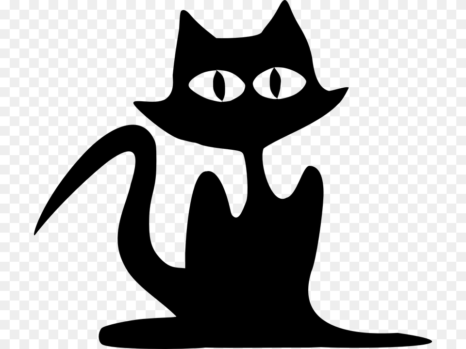 Cat Face Black And White Clipart Cat Silhouette, Gray Free Png Download