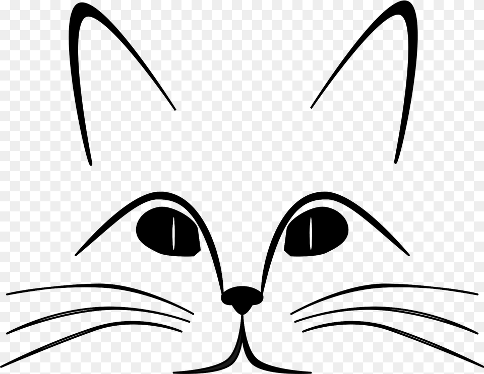 Cat Face Line Art Clipart, Animal, Mammal, Pet, Fish Png Image