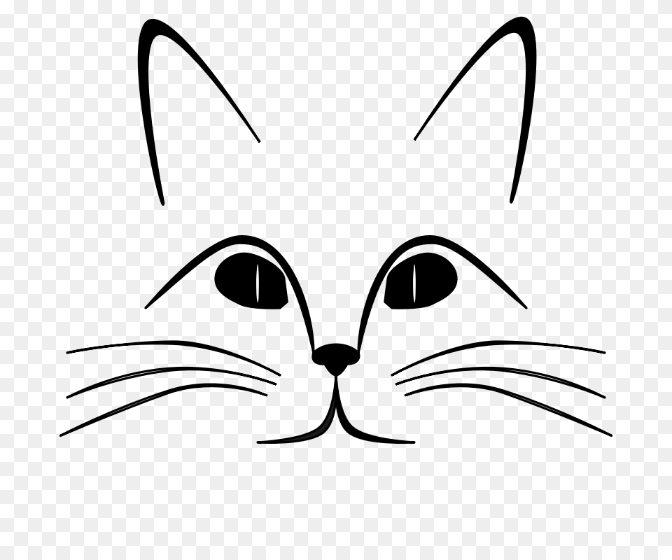 Cat Face Outline, Cutlery, Fork, Silhouette, Lighting Free Png