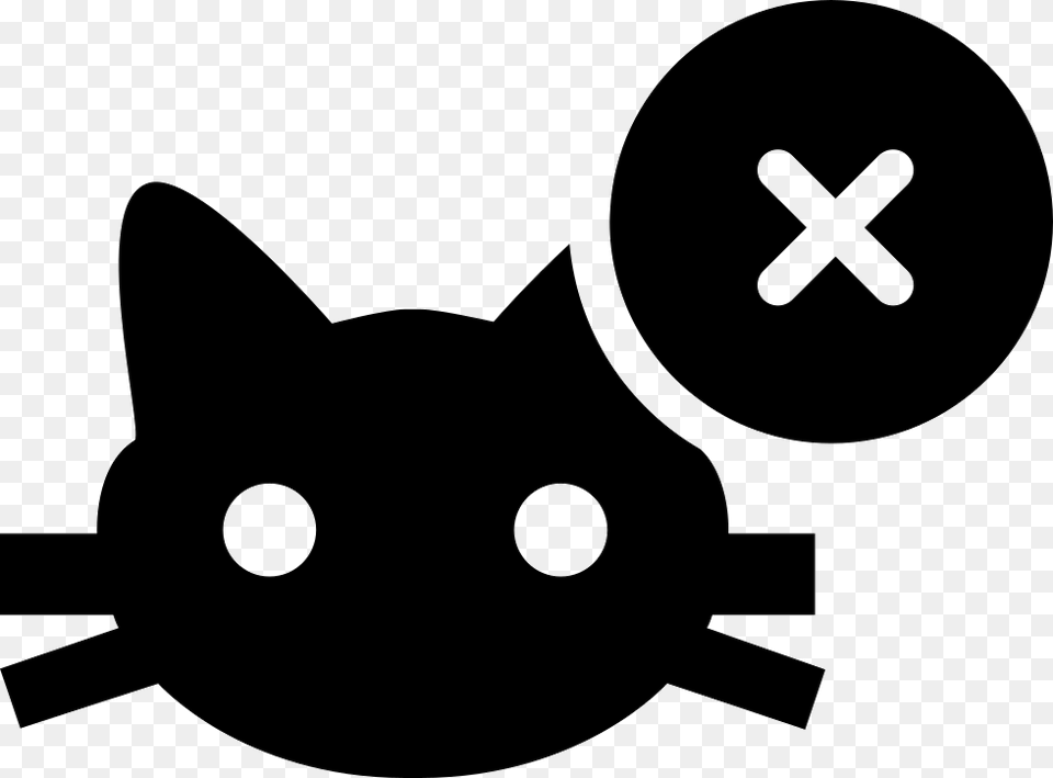 Cat Face With Cross Sign Comments Portable Network Graphics, Stencil, Animal, Fish, Sea Life Png Image