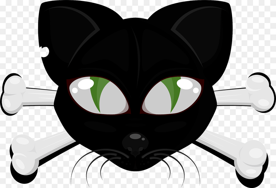 Cat Face With Crossbones Clipart, Animal, Pet, Mammal, Plant Png Image
