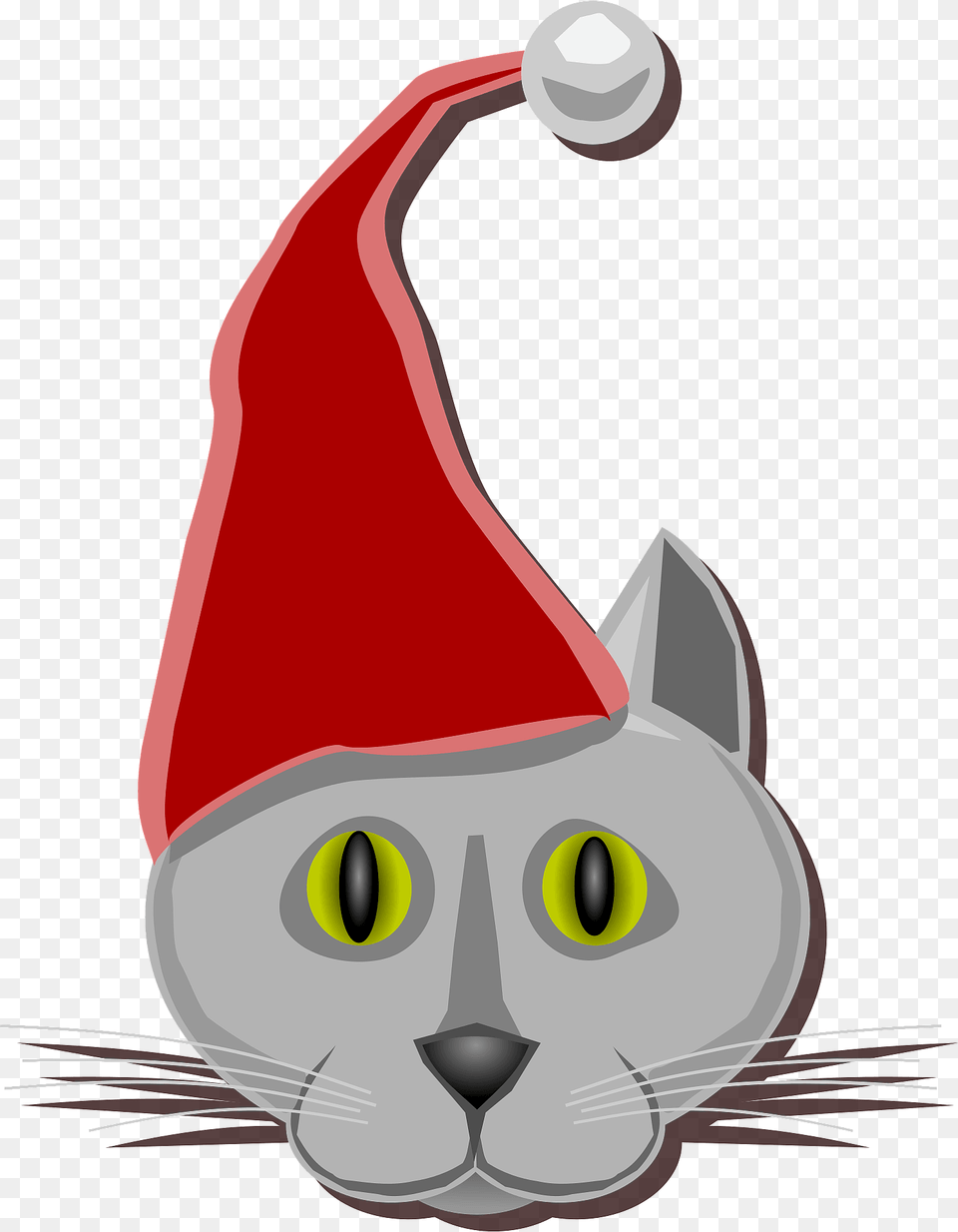 Cat Face With Santa Hat Clipart, Clothing, Art, Graphics, Animal Free Png