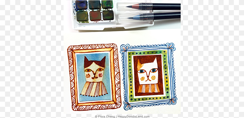 Cat Faces Flora Chang, Art, Tool, Brush, Device Png Image