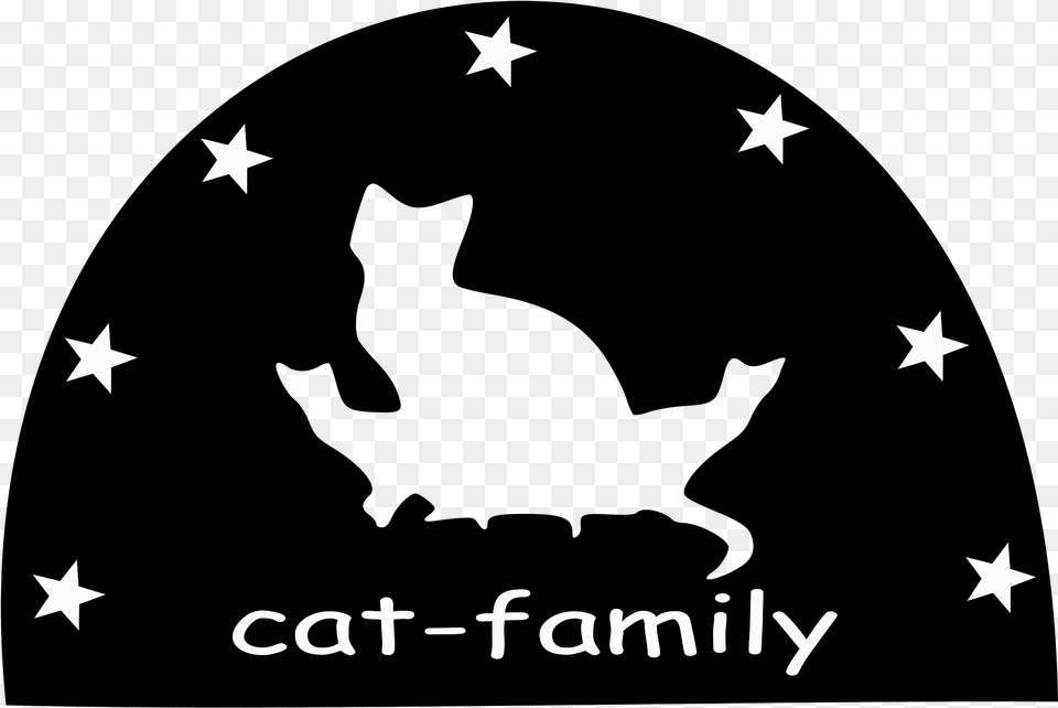 Cat Family Silhouette Clip Arts Puerto Rican Face Mask, Star Symbol, Symbol, Nature, Night Png Image